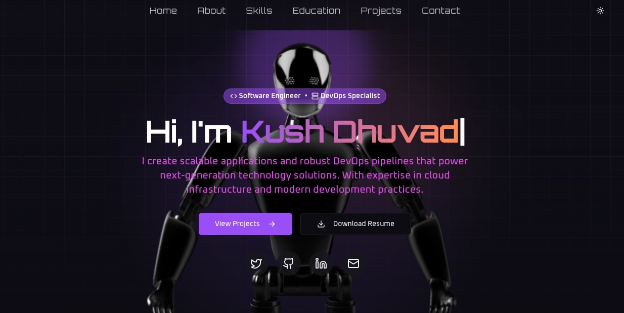 Kush Dhuvad Portfolio screenshot